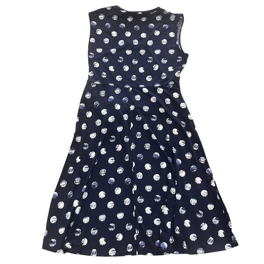 CHAUS Womens Batik Shibori Evening Navy Sleeveless Dress Size Large New Casual - Picture 7 of 7